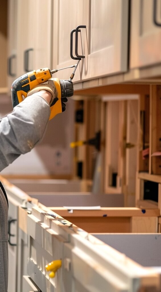 remove kitchen cabinet hardware