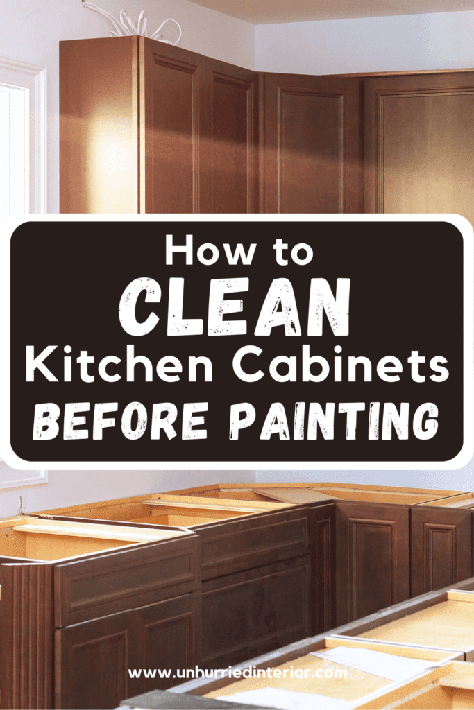 how to clean kitchen cabinets before painting