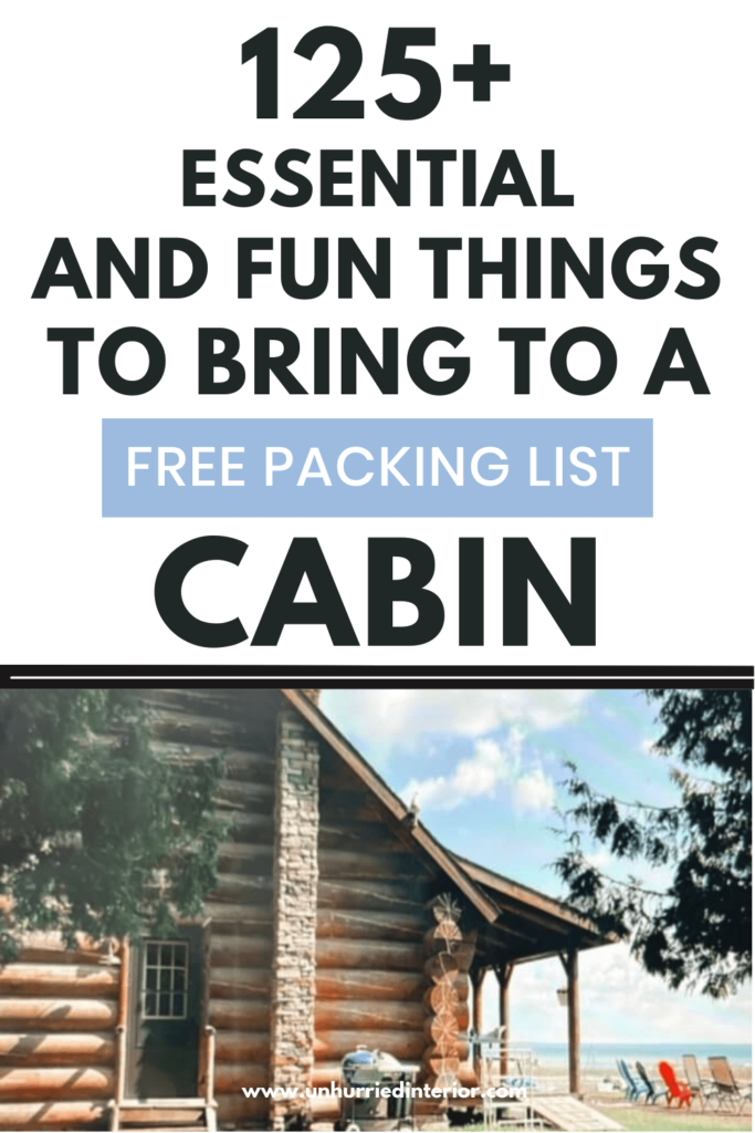 fun things to bring to a cabin