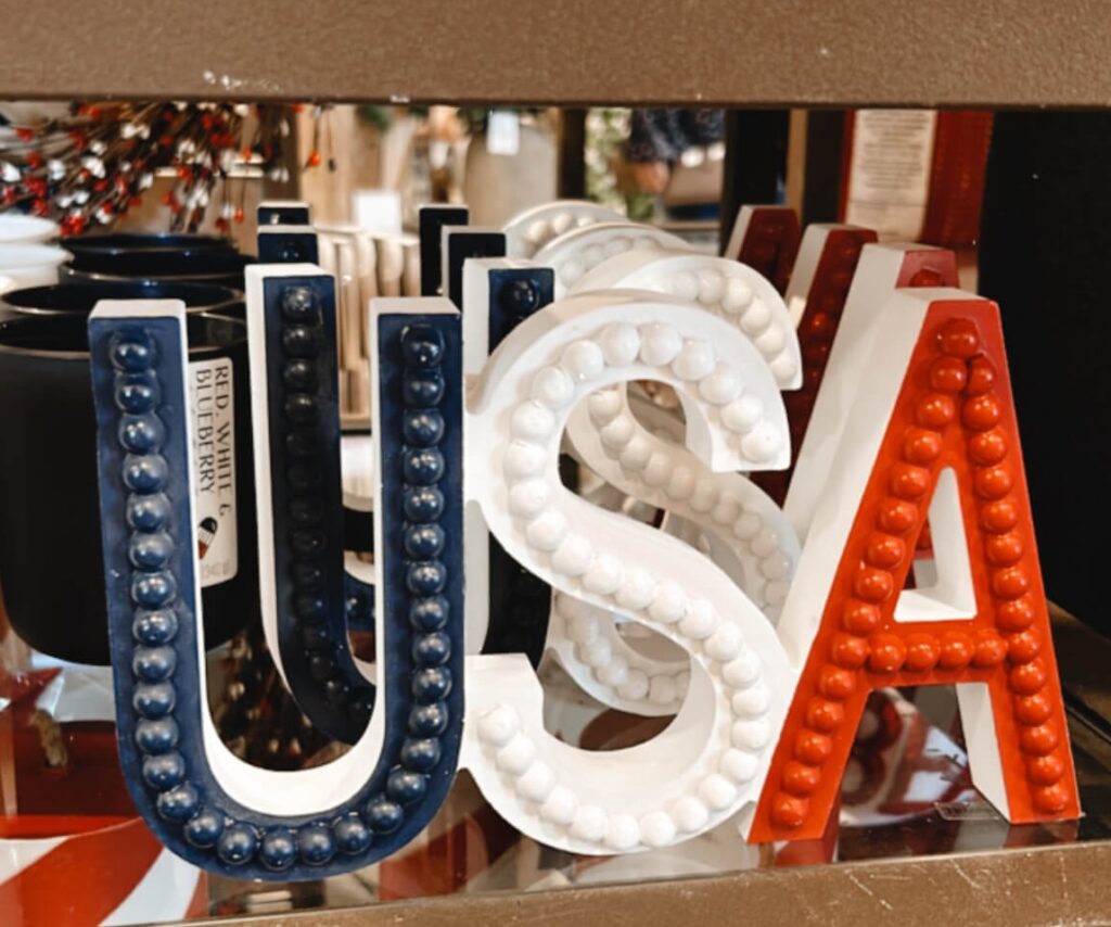 USA wooden sign