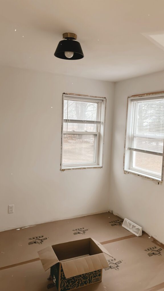 Bedroom with empty box