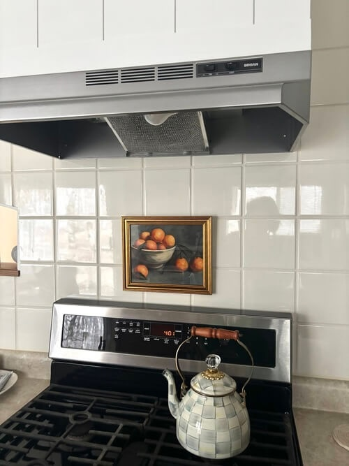 new hood vent appliances kitchen update DIY before and after