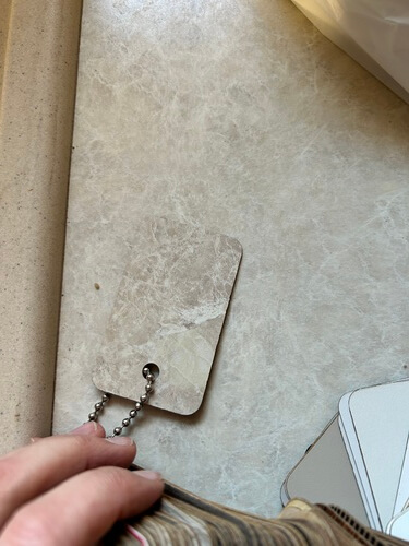 new beige laminate countertops kitchen update budget-friendly